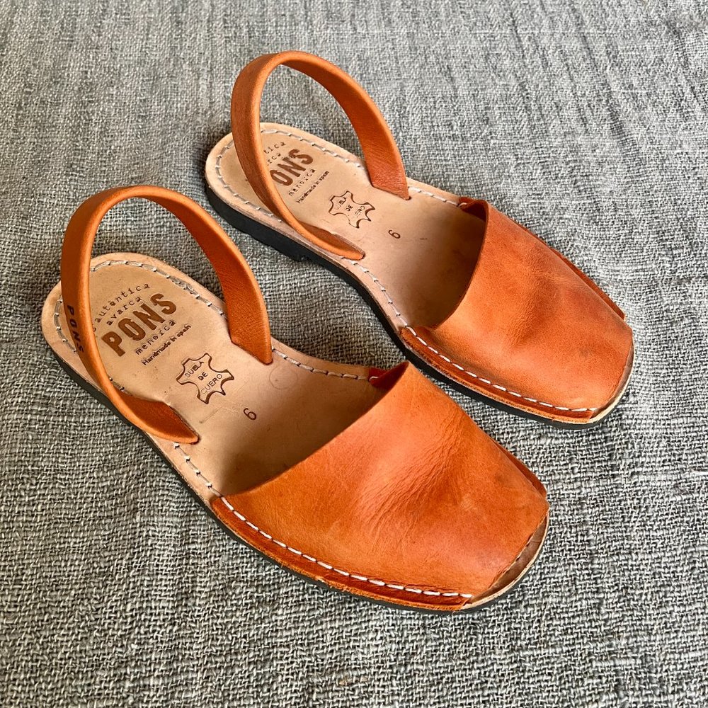 Pons Avarcas Sandals Orange Sz 6